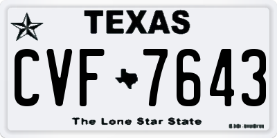 TX license plate CVF7643