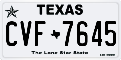 TX license plate CVF7645