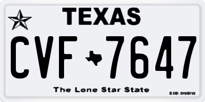 TX license plate CVF7647