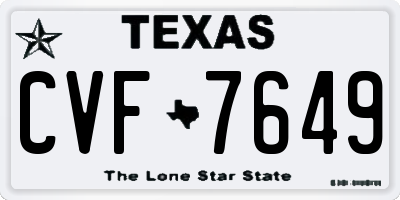 TX license plate CVF7649