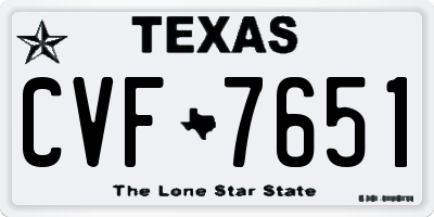 TX license plate CVF7651