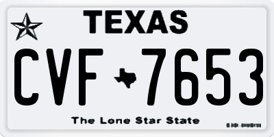TX license plate CVF7653