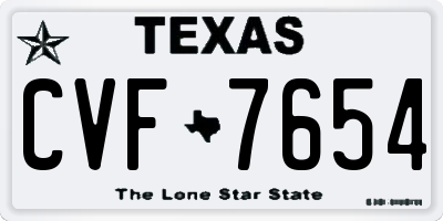 TX license plate CVF7654