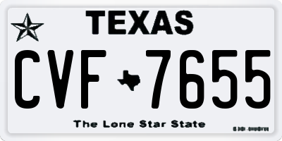 TX license plate CVF7655