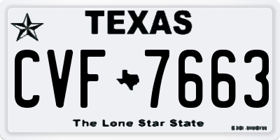 TX license plate CVF7663