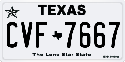 TX license plate CVF7667