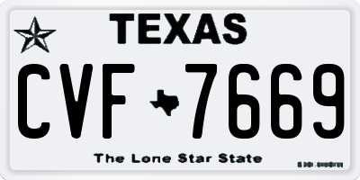 TX license plate CVF7669