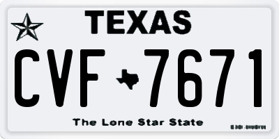 TX license plate CVF7671