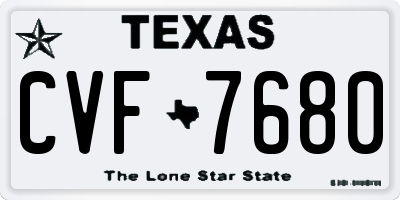 TX license plate CVF7680