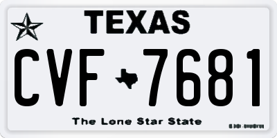 TX license plate CVF7681