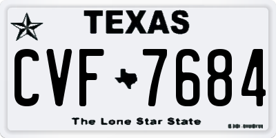 TX license plate CVF7684