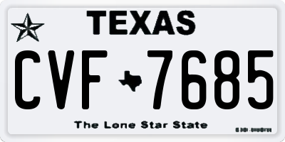 TX license plate CVF7685