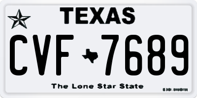 TX license plate CVF7689