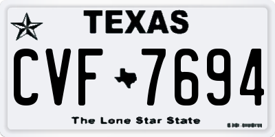 TX license plate CVF7694