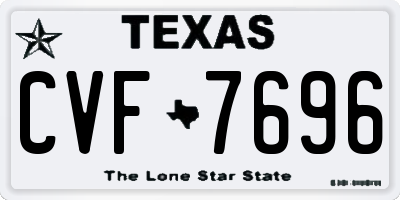 TX license plate CVF7696