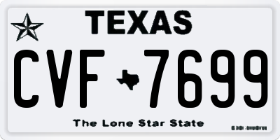 TX license plate CVF7699