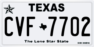 TX license plate CVF7702