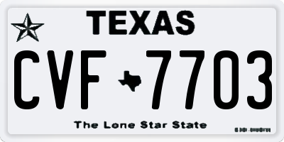 TX license plate CVF7703