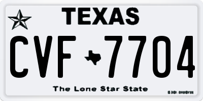 TX license plate CVF7704