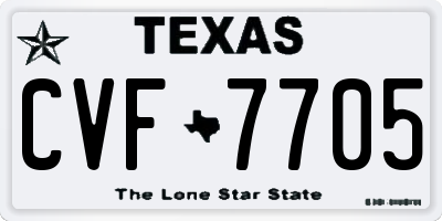 TX license plate CVF7705