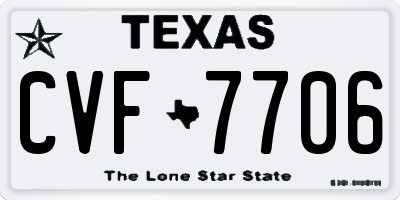 TX license plate CVF7706