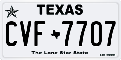 TX license plate CVF7707
