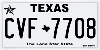 TX license plate CVF7708