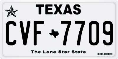 TX license plate CVF7709