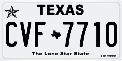 TX license plate CVF7710
