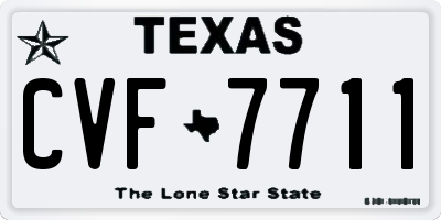 TX license plate CVF7711