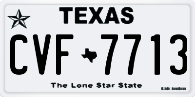 TX license plate CVF7713
