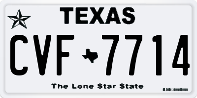 TX license plate CVF7714