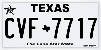 TX license plate CVF7717