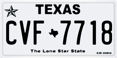 TX license plate CVF7718