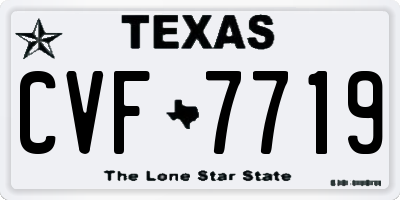 TX license plate CVF7719