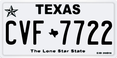TX license plate CVF7722