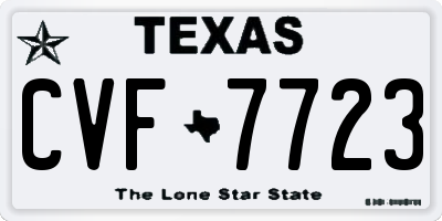 TX license plate CVF7723