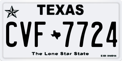 TX license plate CVF7724