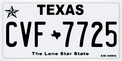 TX license plate CVF7725