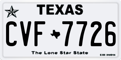 TX license plate CVF7726