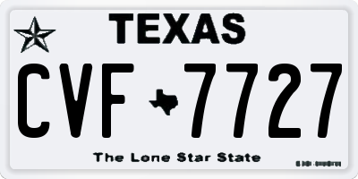 TX license plate CVF7727
