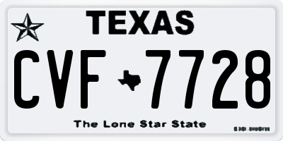 TX license plate CVF7728