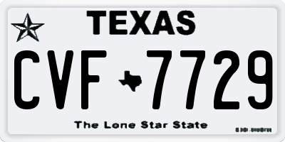 TX license plate CVF7729