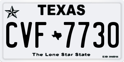 TX license plate CVF7730