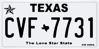 TX license plate CVF7731