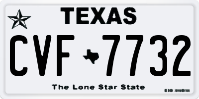TX license plate CVF7732