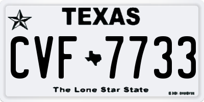 TX license plate CVF7733