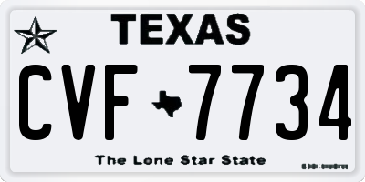 TX license plate CVF7734