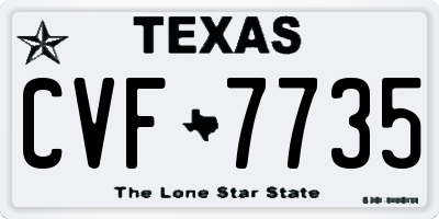 TX license plate CVF7735