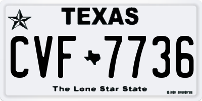 TX license plate CVF7736